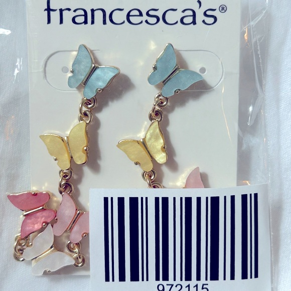 Layne Linear Butterfly Earrings - Picture 2 of 3